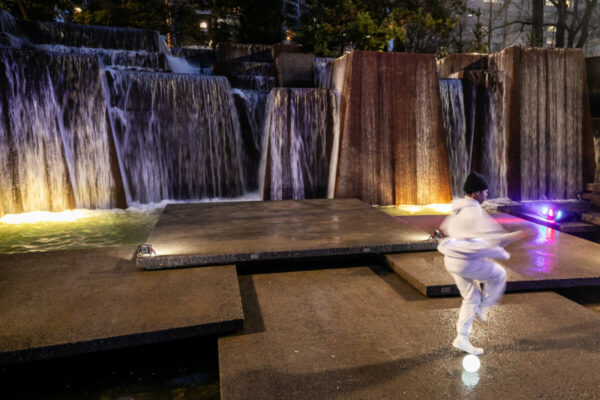 The Inhabitants of this Dream Heidi Duckler Dance NW presents "The Inhabitants of this Dream", at the Ira Keller Fountain in downtown Portland, OR, March 14, 2025. Dancers: Tony Carnell, Carla Mann and Charles Roy. Music by Justin Rails, Balamurali Balu, and Joe Kye. Photo by Jason Quigley.