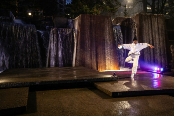 The Inhabitants of this Dream Heidi Duckler Dance NW presents "The Inhabitants of this Dream", at the Ira Keller Fountain in downtown Portland, OR, March 14, 2025. Dancers: Tony Carnell, Carla Mann and Charles Roy. Music by Justin Rails, Balamurali Balu, and Joe Kye. Photo by Jason Quigley.